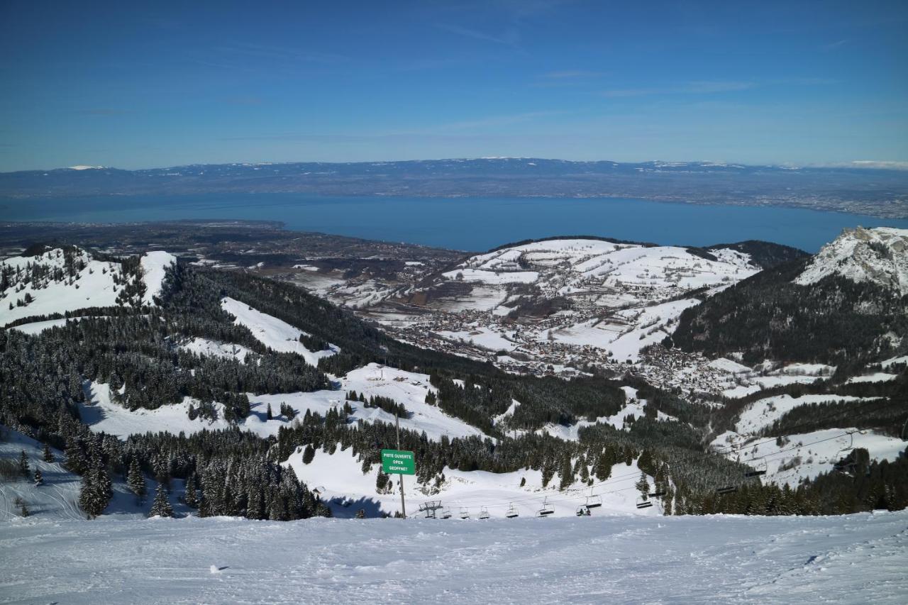 Appartement T2 A Bernex Avec Wifi, Vue Sur Montagne Bagian luar foto